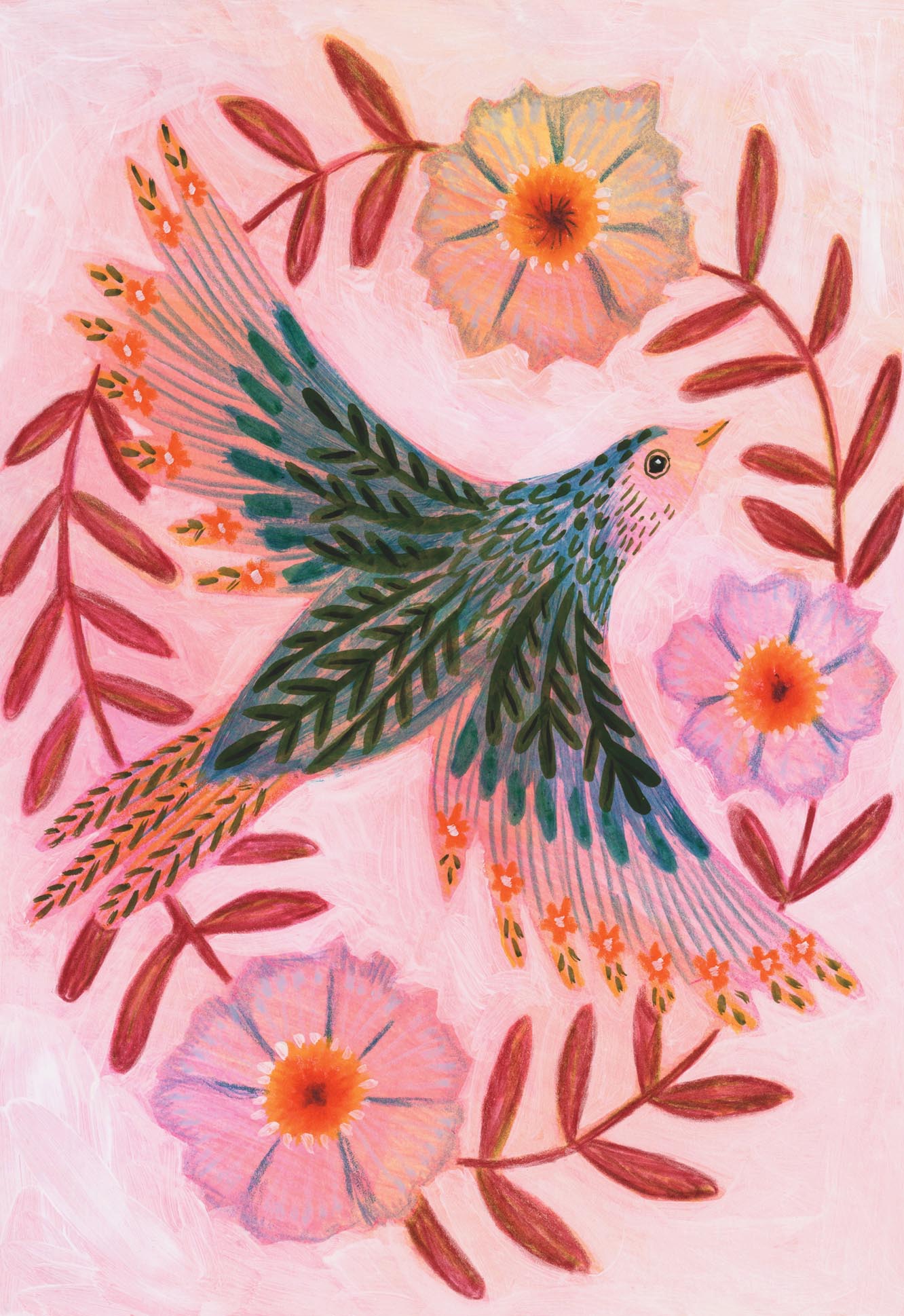 Folk Bird Wreath