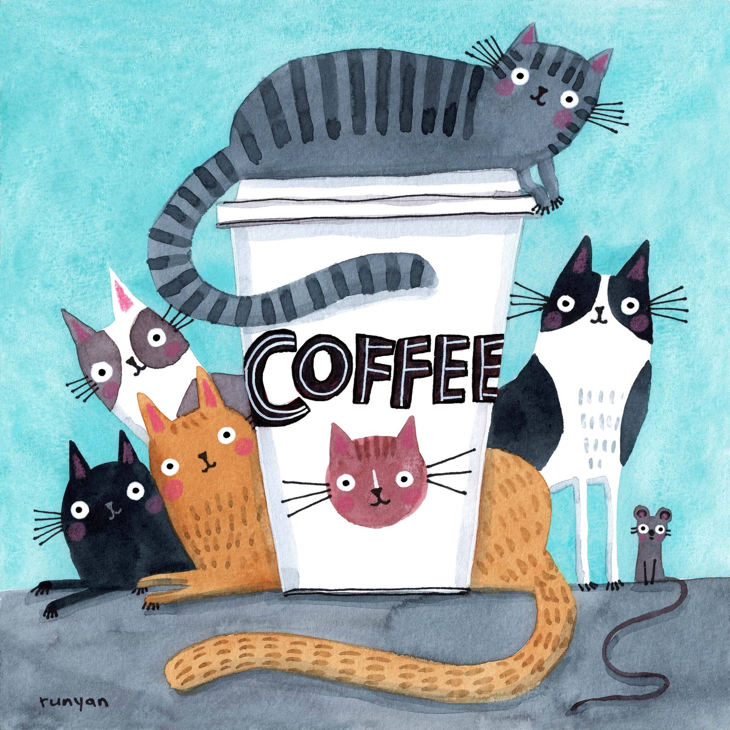 Coffee Cats by Terry Runyan