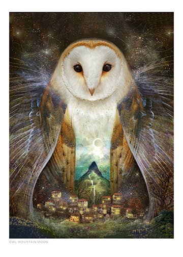 Owl, Mountain, Moon by Lucy Campbell
