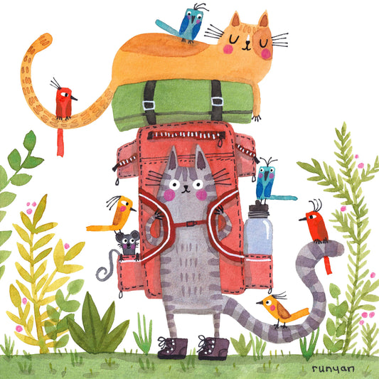 Backpack Cat by Terry Runyan